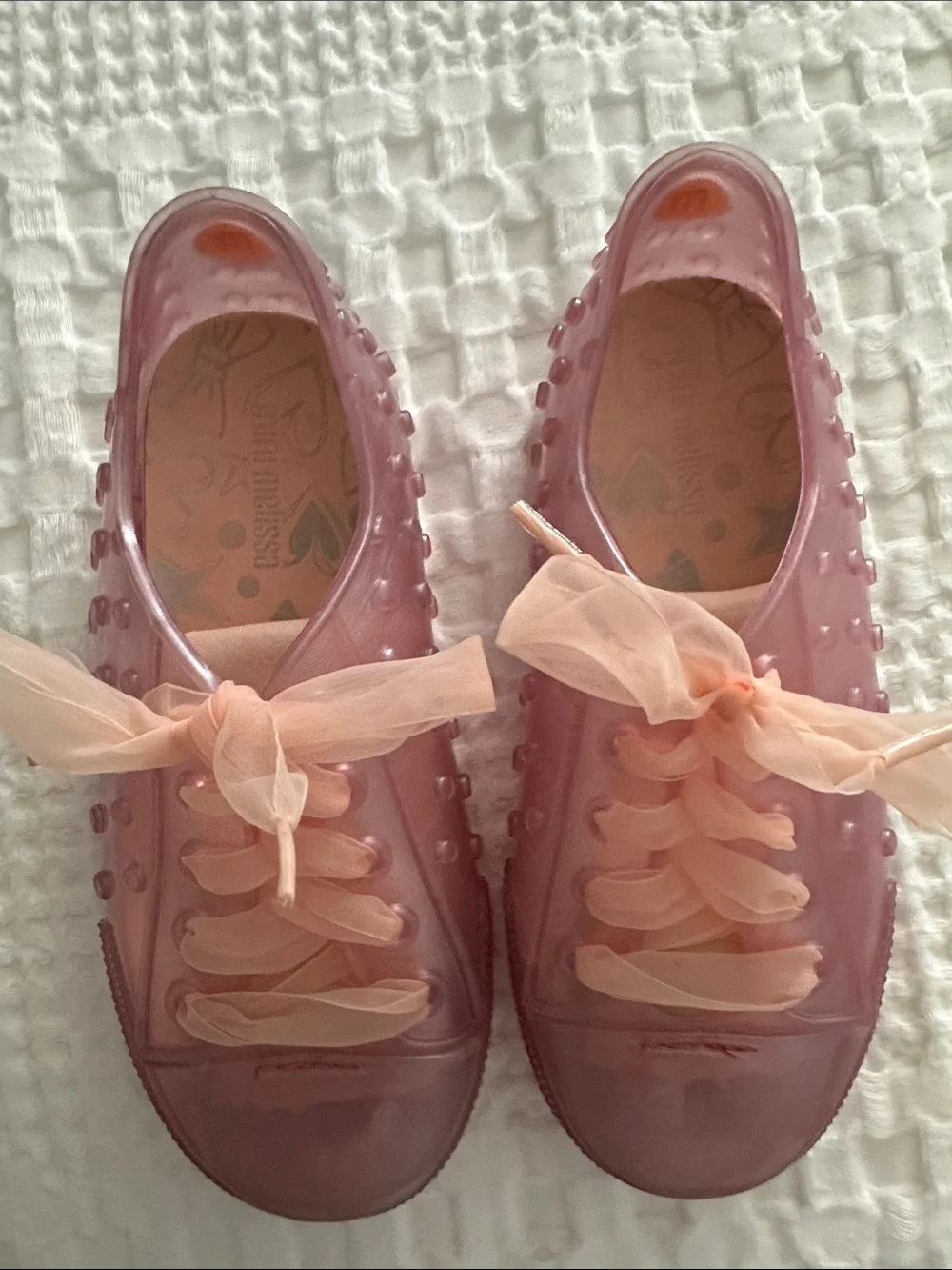 Mini Melissa Pink Jelly Lace-Up toddler girls’ Sneakers